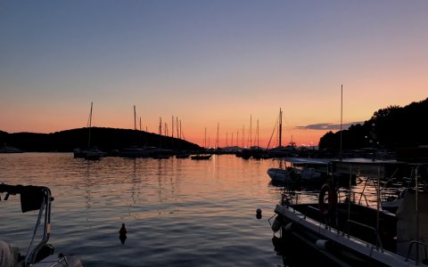 sivota harbour by night fishing angeln greece