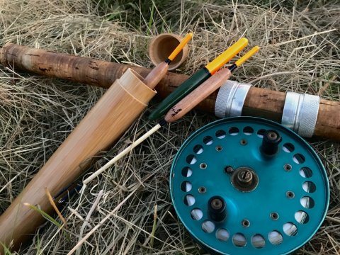 handmade floats splitcane hover å bækørred fiskeri Vestjylland brown trout bachforelle