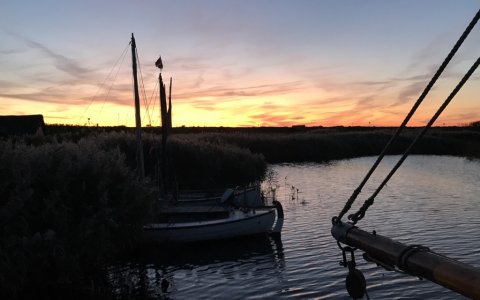 solnedgang aborre fiskeri ringkøbing fjord vestjylland